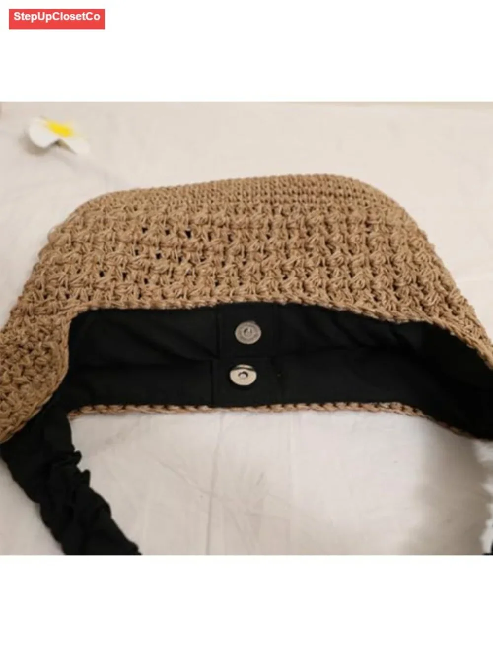 Bohemian Crochet Beach Bag Crescent Crossbody Hobo Shoulder Tote